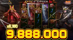 라이즈 오브 사무라이 IV 바닥 1스핀 100곱 x6,180배 메가윈!! [프라그마틱]