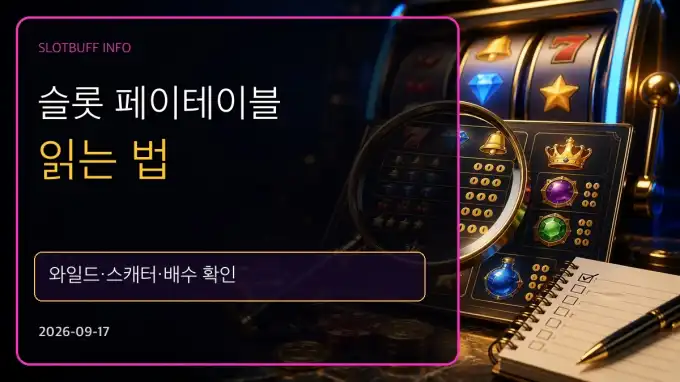 슬롯 페이테이블 읽는 법｜와일드·스캐터·배수 확인
