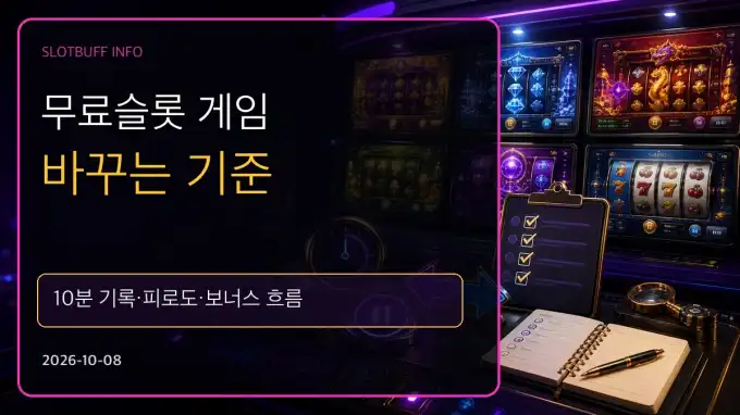 무료슬롯 게임 바꾸는 기준｜10분 기록·피로도·보너스 흐름 비교