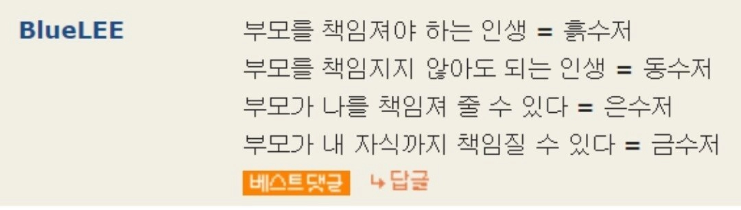 b8742d048a8a6b82612abdc525d6c3a2.webp 요즘 흙수저 동수저 은수저 금수저 나누는 기준. Jpg