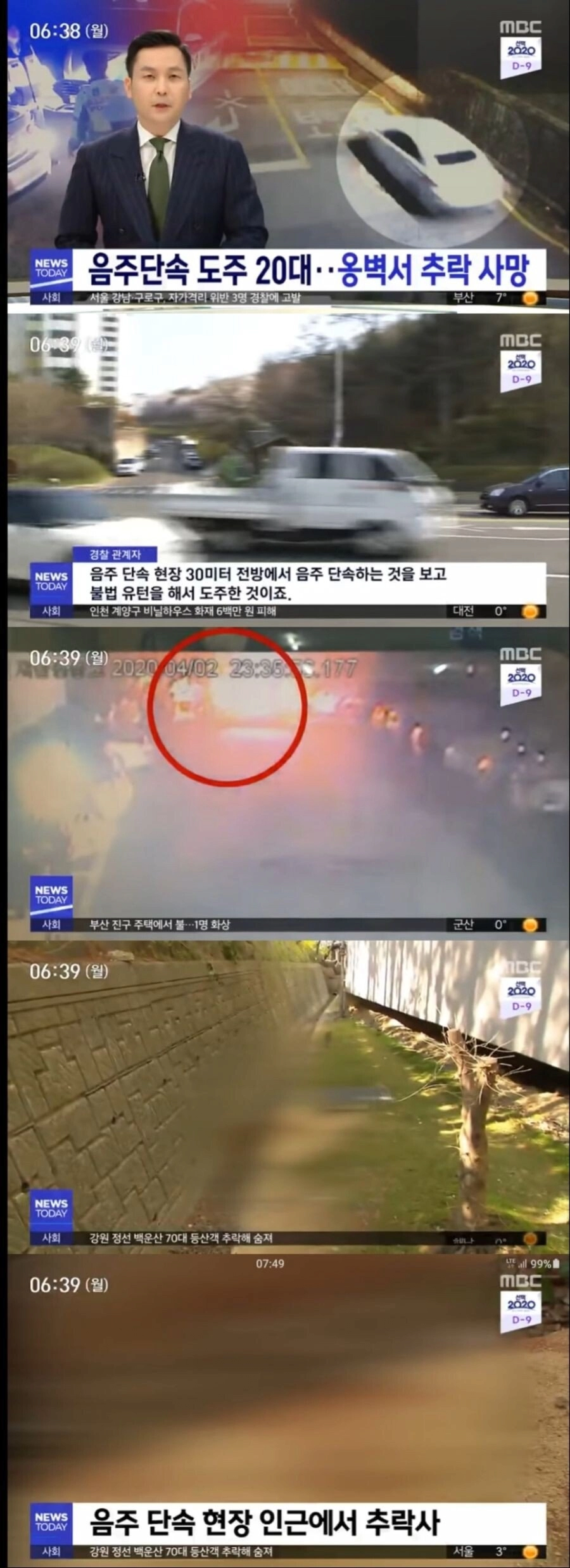 20대 음주운전 도주자의 최후