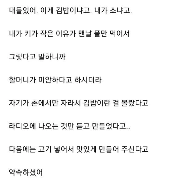 할머니가 싸준 김밥