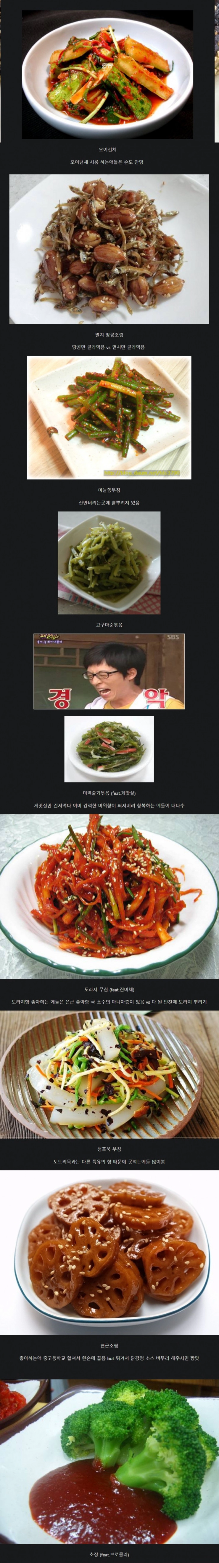 급식으로나오면 짬통으로 직행하는 반찬모음