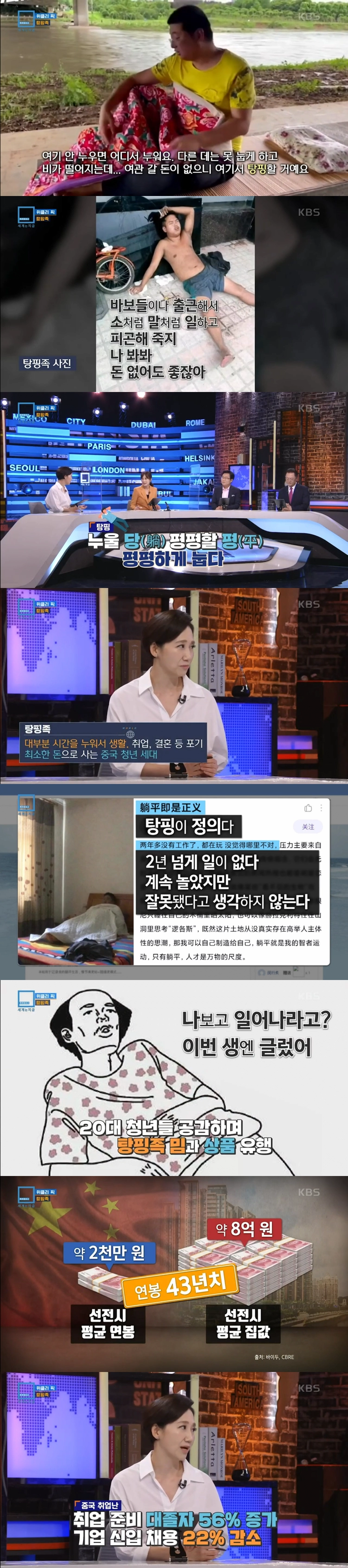 중국에서 유행 중이라는 탕핑족