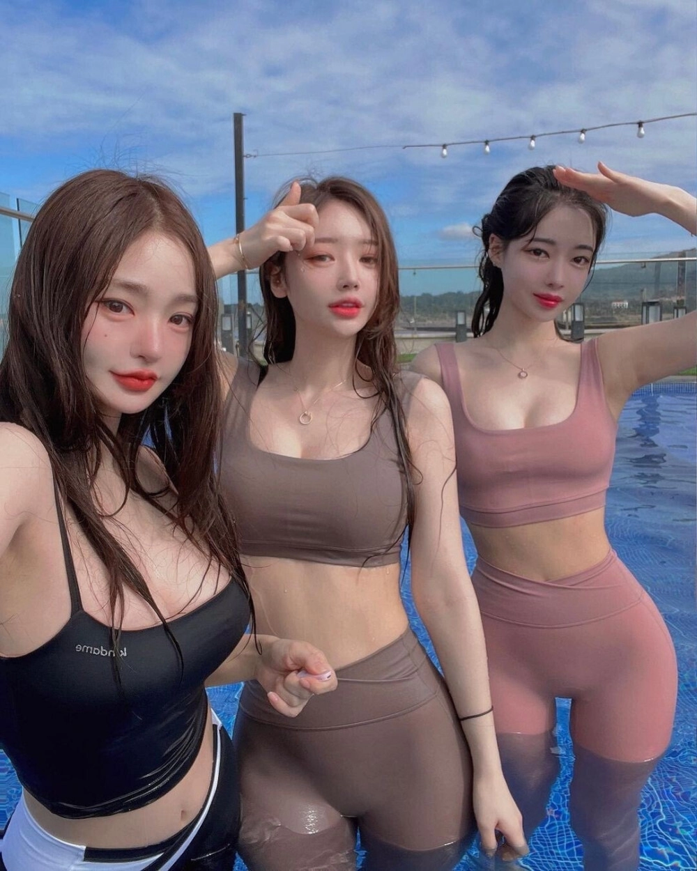 bj금화 레깅스입고 수영