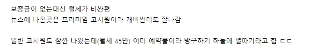 전세사기 공포에 인기 많아졌다는 고시원 근황