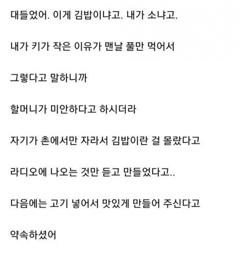 할머니가 싸준 김밥