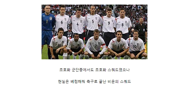 역대급 스쿼드였다는 06월드컵 잉글랜드