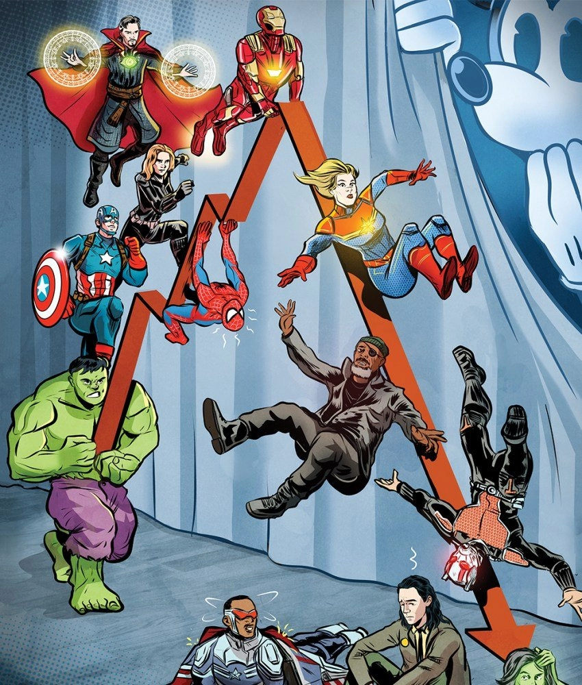 버라이어티에서 그린 망해가는 MCU 일러스트