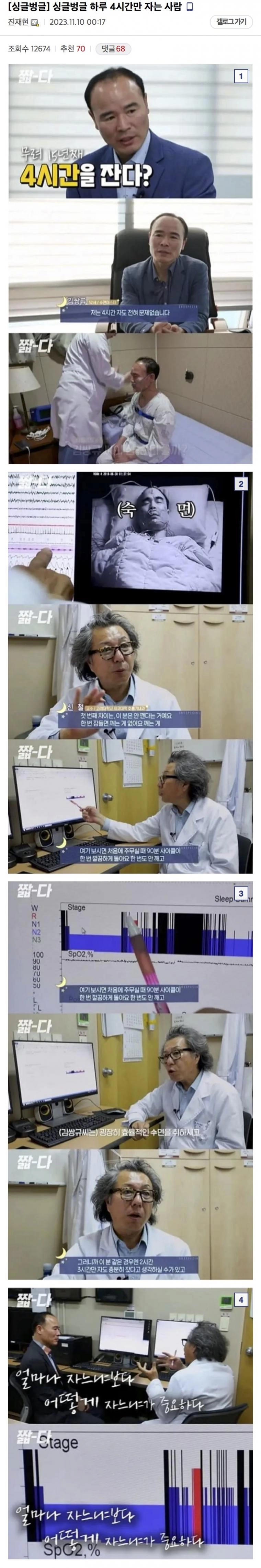 하루 딱 4시간 자는 남자