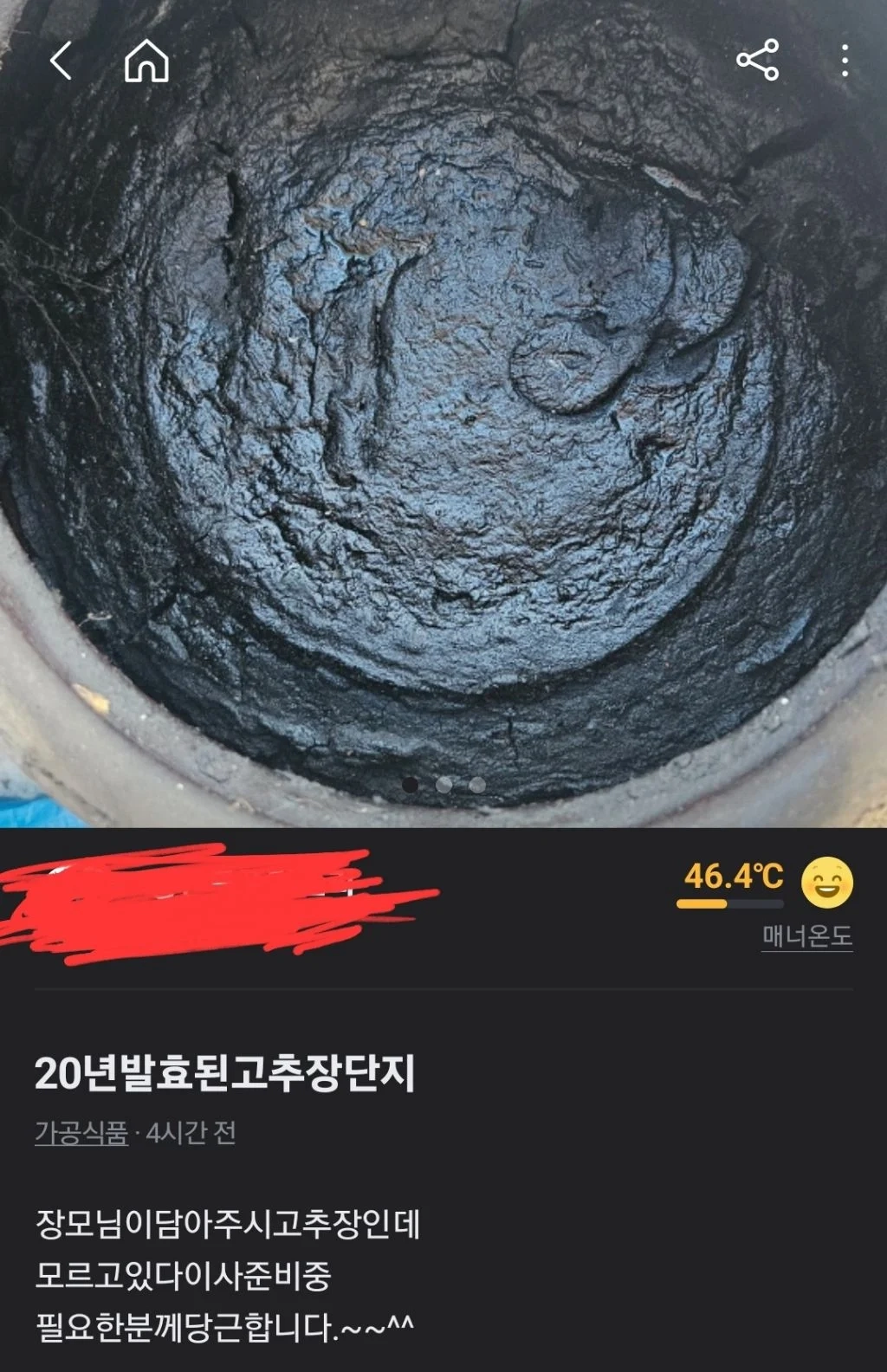 20년 발효된 고추장