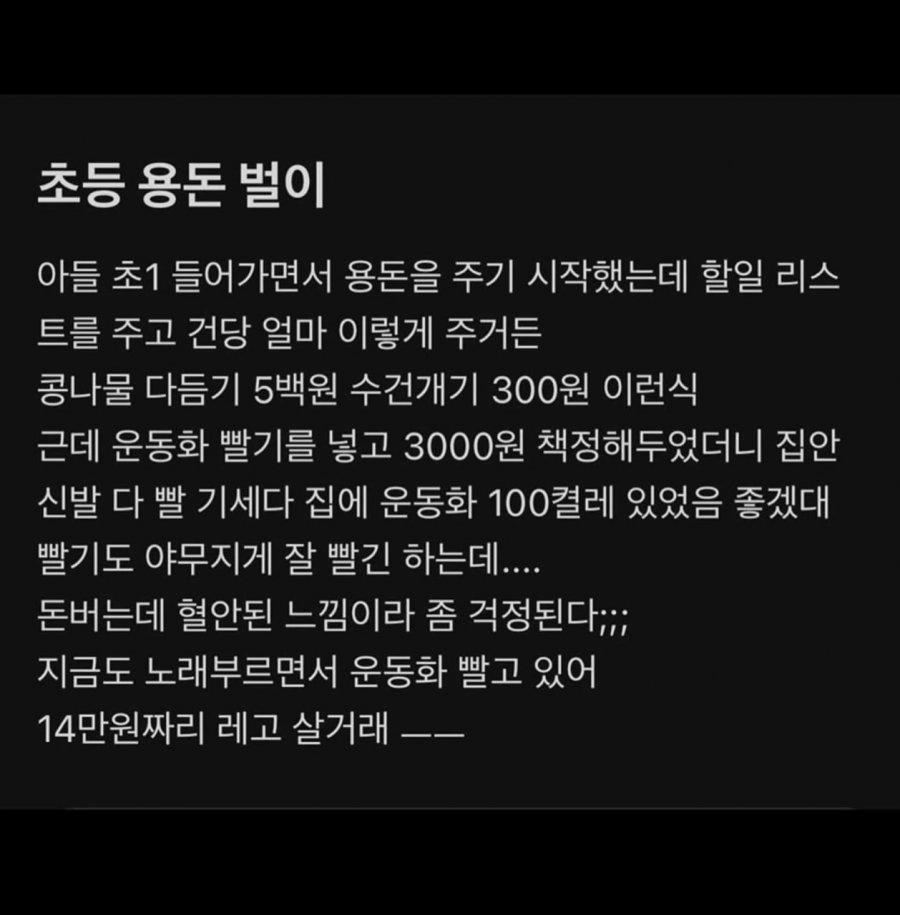 초딩의 용돈벌이