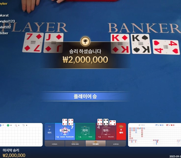 오늘바카라 기가막히구먼