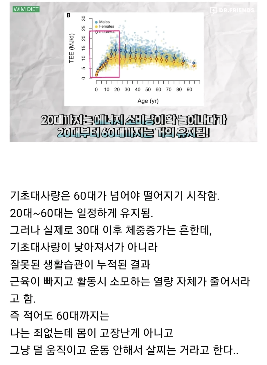 30대 넘으면 기초대사량 떨어진다는거 구라임