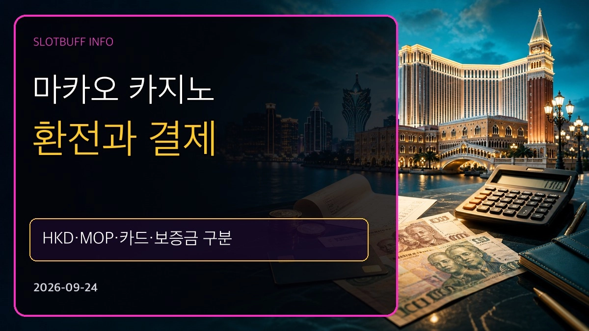 마카오 카지노 환전과 결제｜HKD·MOP·카드·보증금 구분