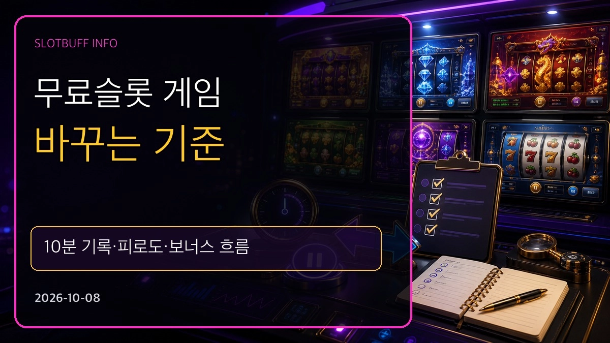 무료슬롯 게임 바꾸는 기준｜10분 기록·피로도·보너스 흐름 비교