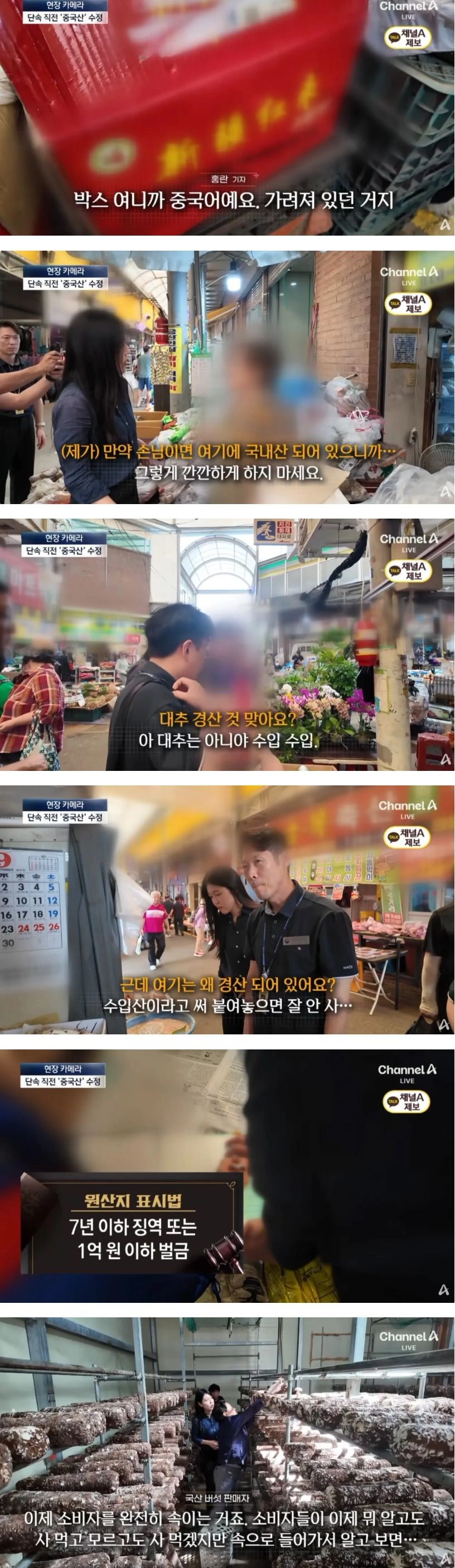 여전히 나오는 원산지표시위반 상인들