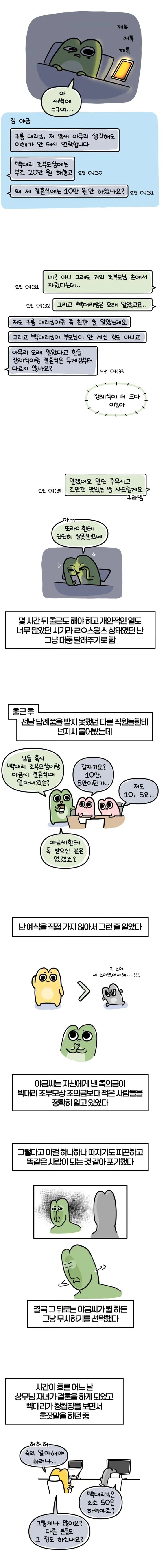 축의금 돌려달라는 회사 직원 썰
