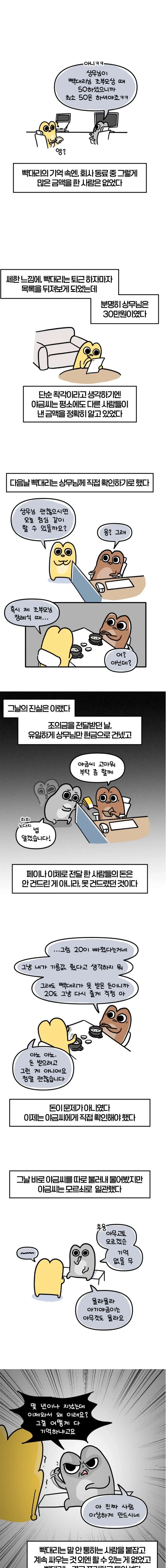 축의금 돌려달라는 회사 직원 썰
