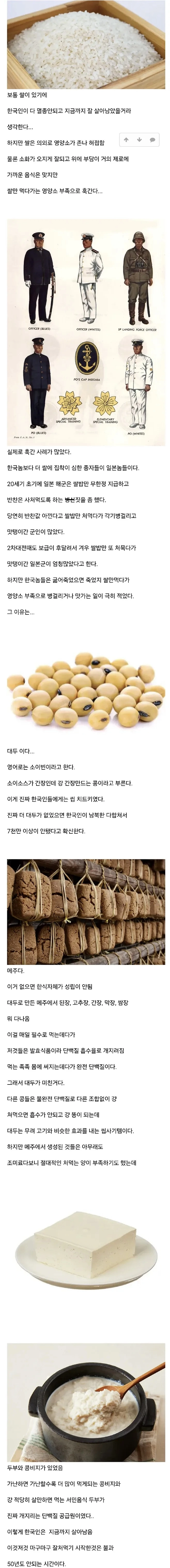 한국인들의 단백질 섭취를 책임진 식량