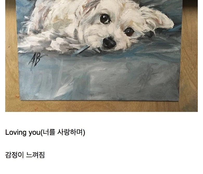작가가 자신이 키웠던 말티즈를 그린 그림들