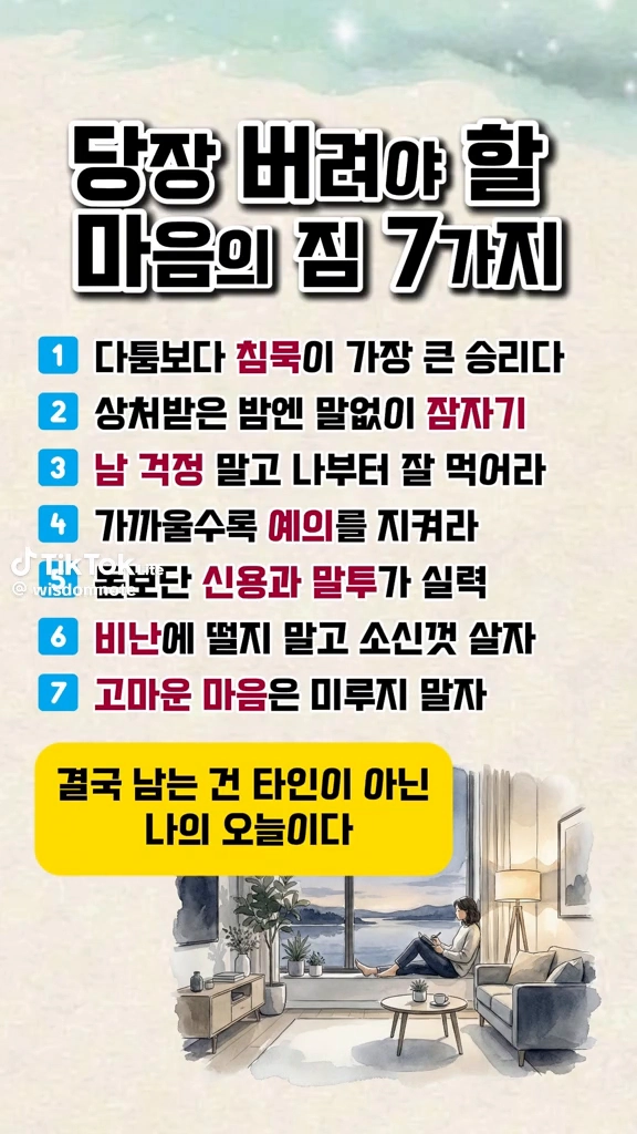 당장 버려야할 마음의 짐